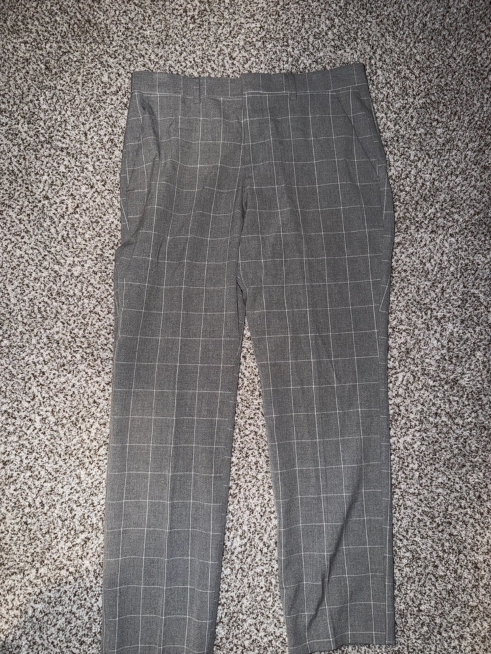 Express Gray Windowpane Dress Pants for Men